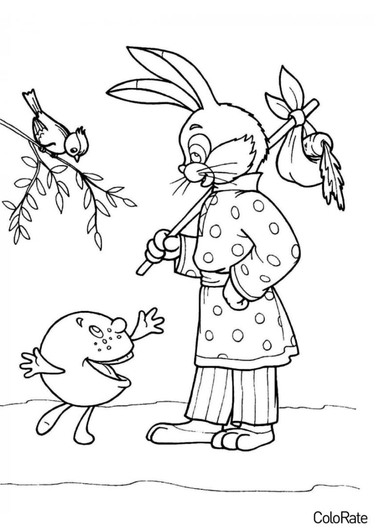 Раскраски Колобок для детей распечатать и скачать бесплатно