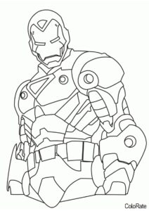 Железный человек (Супергерои) раскраска для печати и загрузки
