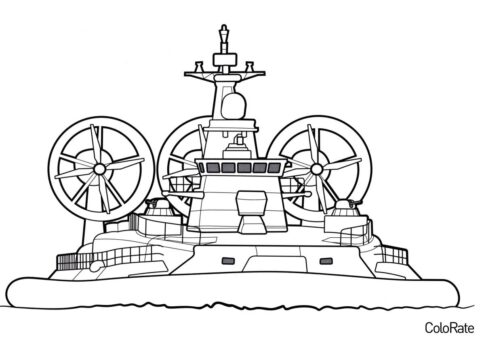 Десантный корабль (Корабли) раскраска для печати и загрузки
