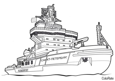 Бесплатная разукрашка для печати и скачивания Огромный ледокол - Корабли