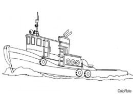 Рыбацкая лодка - Корабли бесплатная раскраска