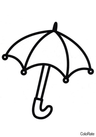 Зонтик распечатать раскраску - Для малышей