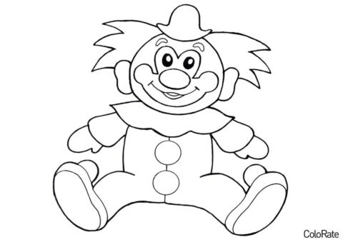 Игрушечный клоун (Для малышей) бесплатная раскраска на печать