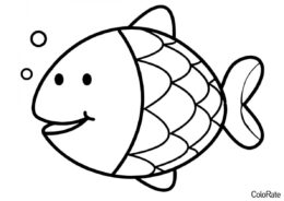 Рыбка (Для малышей) бесплатная раскраска на печать