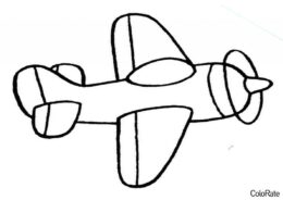 Бесплатная раскраска Симпатичный самолётик распечатать на А4 - Для малышей