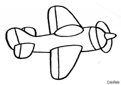 Бесплатная раскраска Симпатичный самолётик распечатать на А4 - Для малышей