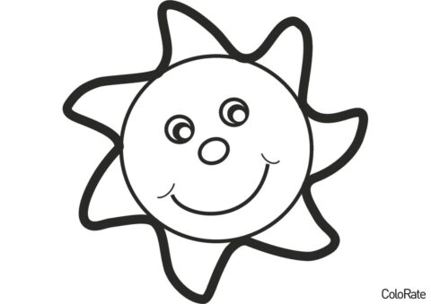 Бесплатная раскраска Солнышко распечатать на А4 - Для малышей