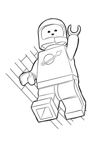 Бесплатная раскраска LEGO Космонавт - Для детей 4-5 лет