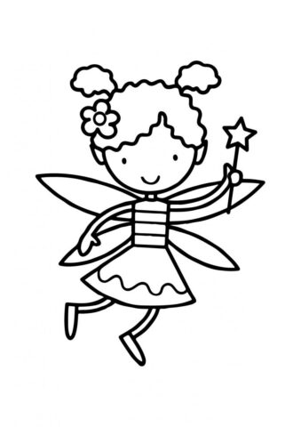 Для детей 4-5 лет бесплатная разукрашка - Милая фея