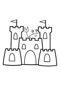 Сказочный замок распечатать и скачать раскраску - Для детей 4-5 лет