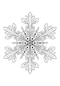 Бесплатная раскраска Снежинка распечатать на А4 - Для детей 4-5 лет
