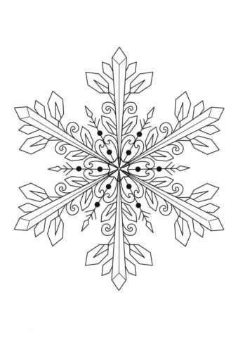 Бесплатная раскраска Снежинка распечатать на А4 - Для детей 4-5 лет
