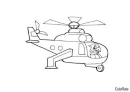Попугай на вертолёте раскраска распечатать на А4 - Для детей 6-7 лет