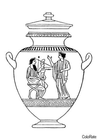 Греческая ваза раскраска распечатать на А4 - Вазы