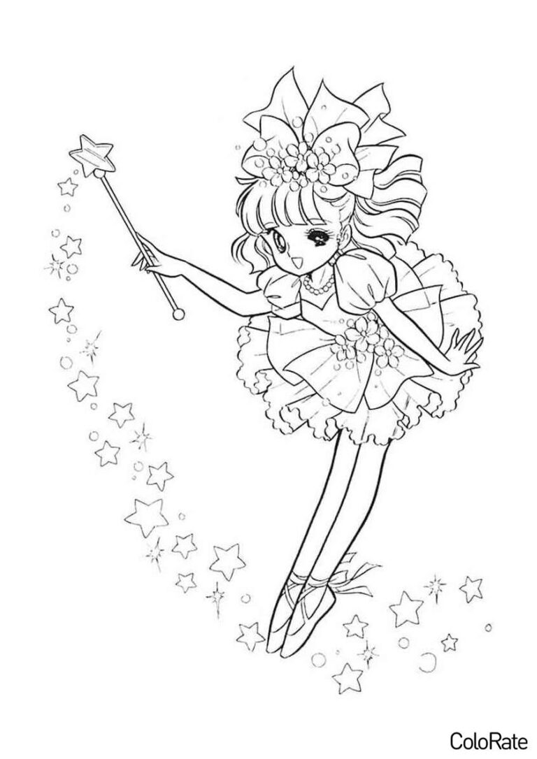 Раскраска Аниме фея распечатать - Феи