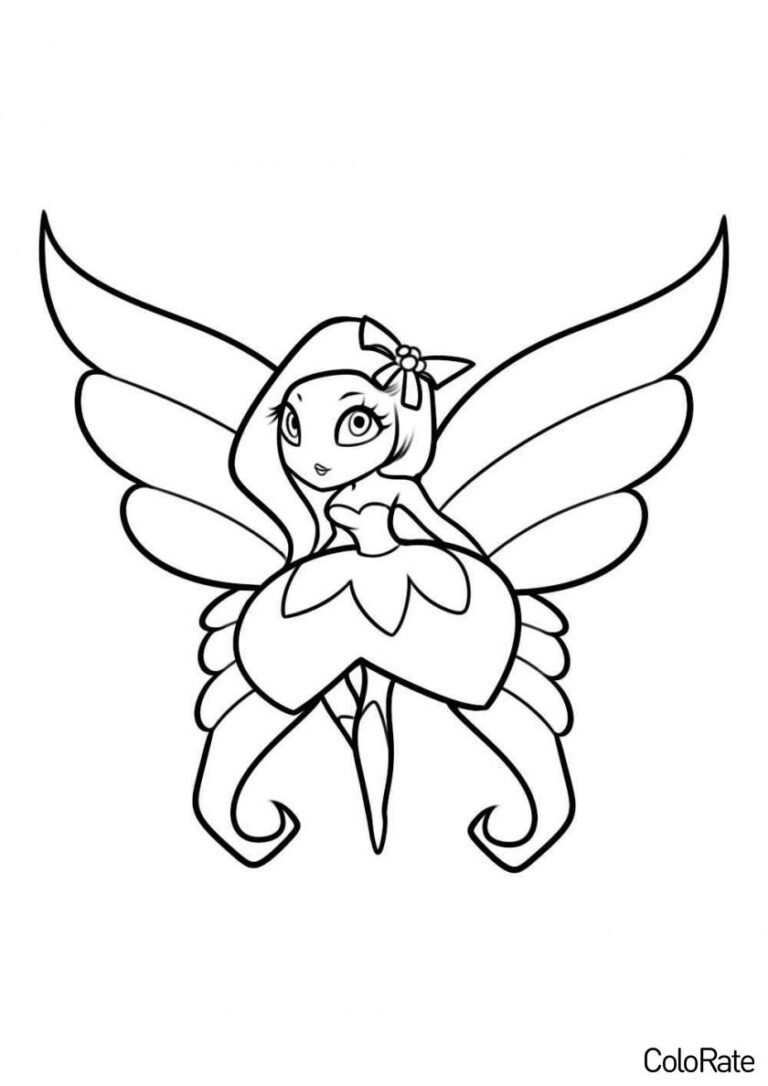 Раскраска Прекрасная темная фея распечатать - Феи