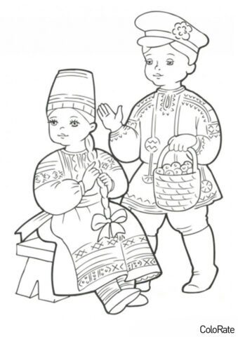 Воронежский народный костюм (Национальные костюмы) раскраска для печати и загрузки
