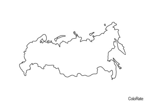 Карта Российской Федерации - Россия раскраска распечатать на А4