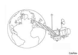 Космический спутник (Космос) разукрашка для печати на А4
