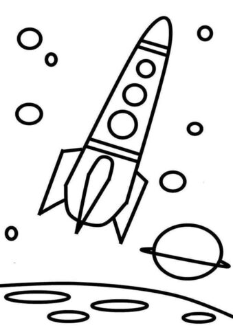 Ракета отправляется в космос - Космос бесплатная раскраска