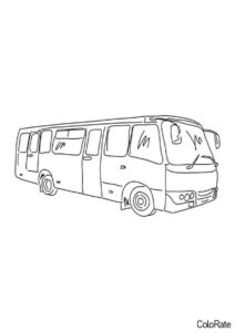 Автобус на маршруте бесплатная раскраска - Автобус