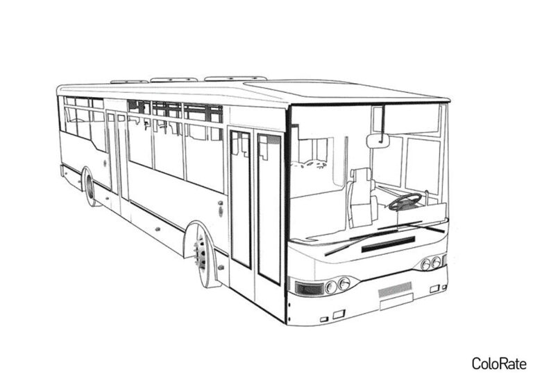 Раскраска Пассажирский автобус распечатать - Автобус