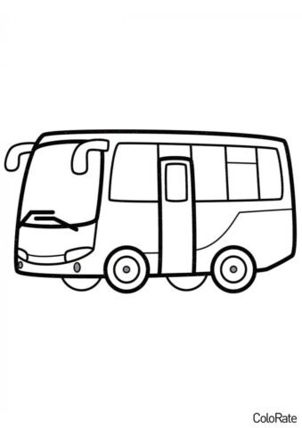 Простенький автобус - Автобус бесплатная раскраска
