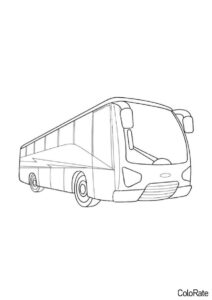 Автобус распечатать раскраску - Современный автобус