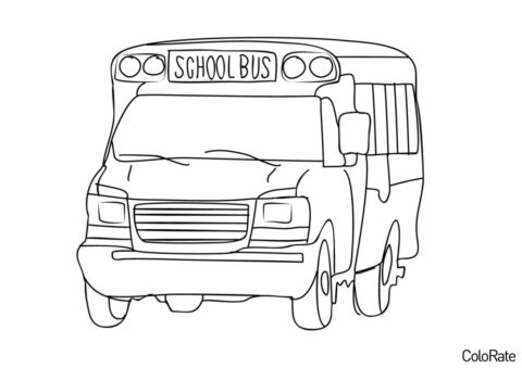 Городской школьный автобус распечатать и скачать раскраску - Автобус