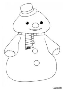 Снеговичок Чилли (Снеговик) распечатать бесплатную раскраску