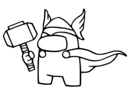 Раскраска Костюм Тора распечатать на А4 - Амонг Ас (Among Us)