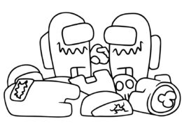 Напарники-убийцы разукрашка скачать и распечатать - Амонг Ас (Among Us)