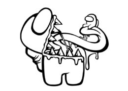 Огромный импостер (Амонг Ас (Among Us)) разукрашка для печати на А4