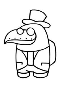 Чумной доктор (Амонг Ас (Among Us)) распечатать разукрашку