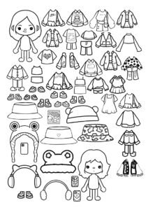 Бумажные куколки (Тока Бока) бесплатная раскраска