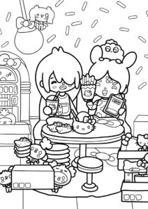 Раскраска Вечеринка с подарками распечатать на А4 - Тока Бока
