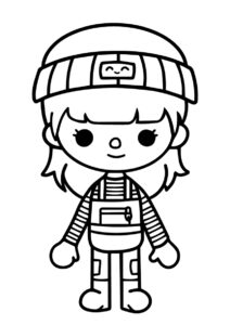 Девочка в комбинезоне (Тока Бока) распечатать раскраску
