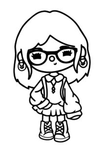 Девочка в стильном платье - Тока Бока распечатать раскраску на А4