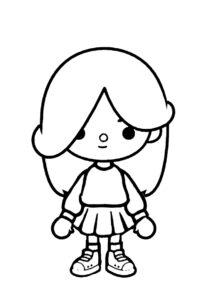 Тока Бока бесплатная раскраска - Девочка с длинной чёлкой