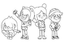 Разукрашка Дети на природе распечатать и скачать - Тока Бока