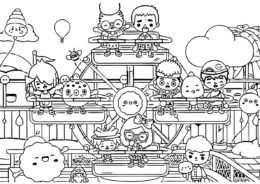 Парк аттракционов - Тока Бока бесплатная раскраска