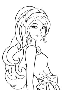 Барби с довольной улыбкой (Барби) распечатать раскраску