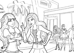 Барби распечатать раскраску - Конфликт двух кукол