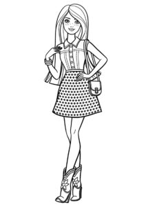 Милая Барби с веснушками на лице раскраска распечатать на А4 - Барби