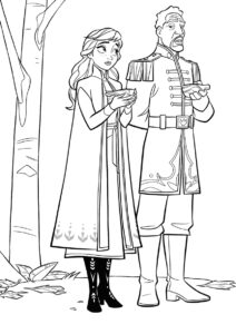 Распечатать раскраску Анна и Лейтенант Маттиас - Холодное сердце