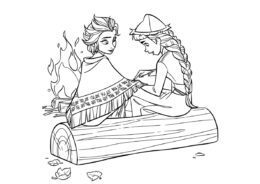 Бесплатная раскраска Эльза и Ханимарен распечатать и скачать - Холодное сердце