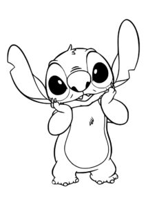 Озадаченный Стич (Лило и Стич) раскраска для печати и загрузки