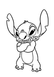 Бесплатная раскраска Стич в ярости - Лило и Стич