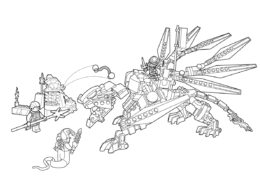 Бесплатная раскраска Боевой дракон распечатать на А4 - LEGO Ниндзяго