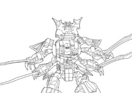 Разукрашка Ниндзя на боевом роботе распечатать и скачать - LEGO Ниндзяго